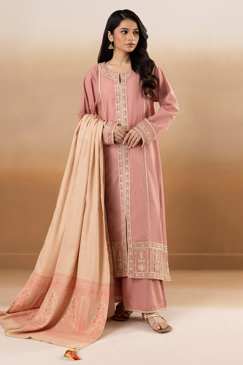 ZELLBURY 03 PC STITCH SUIT / PEACH