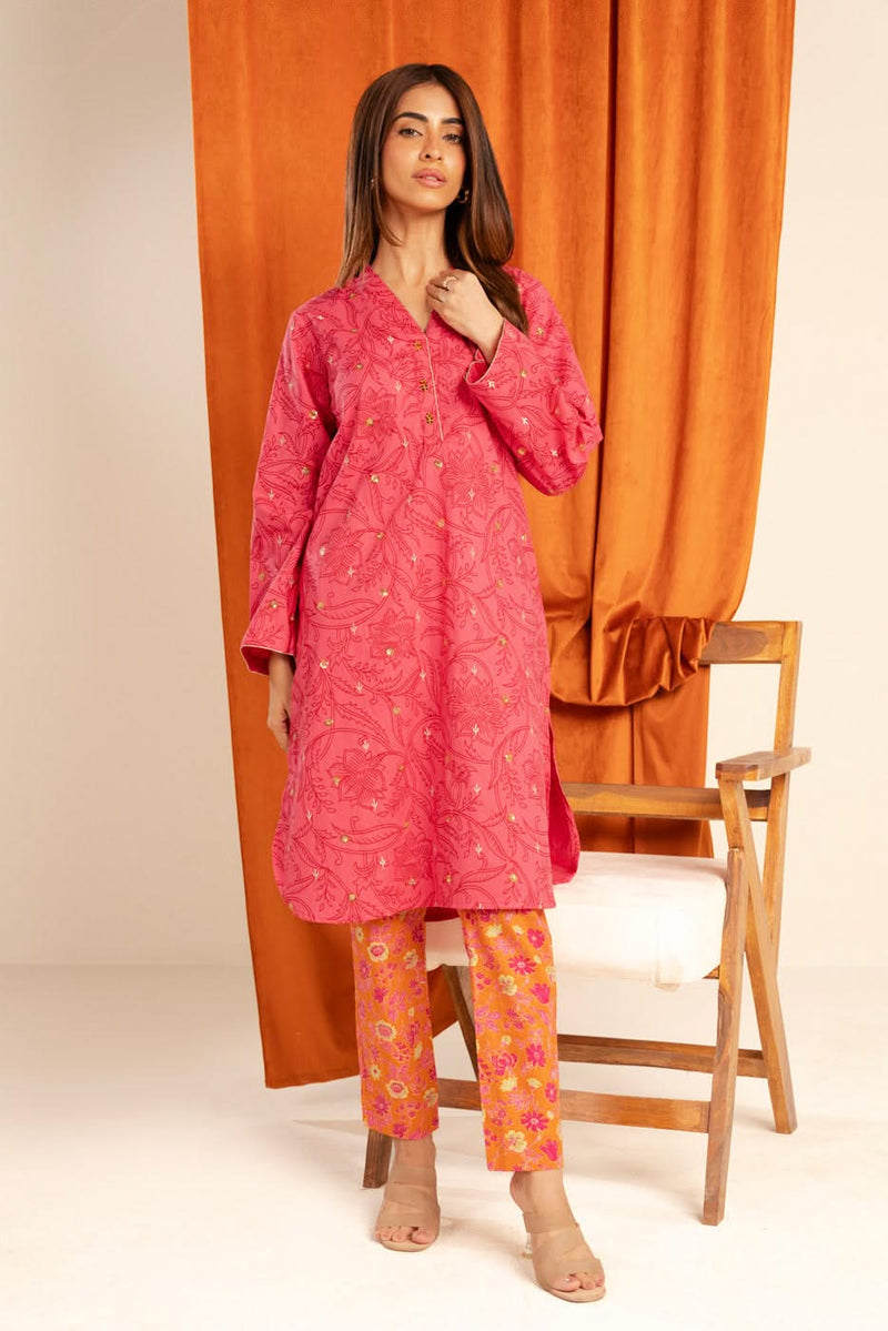 alkaram 02 pc stitch suit / pink