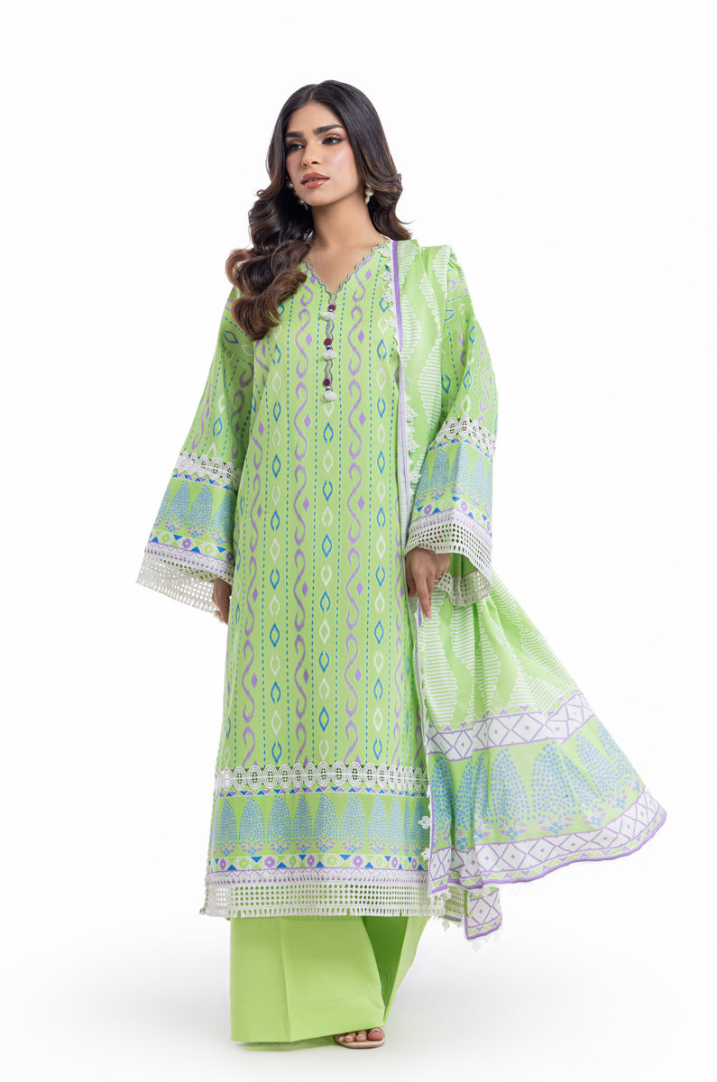 BONANZA 03 PC LAWN UNSTITCH SUIT / GREEN -SODA