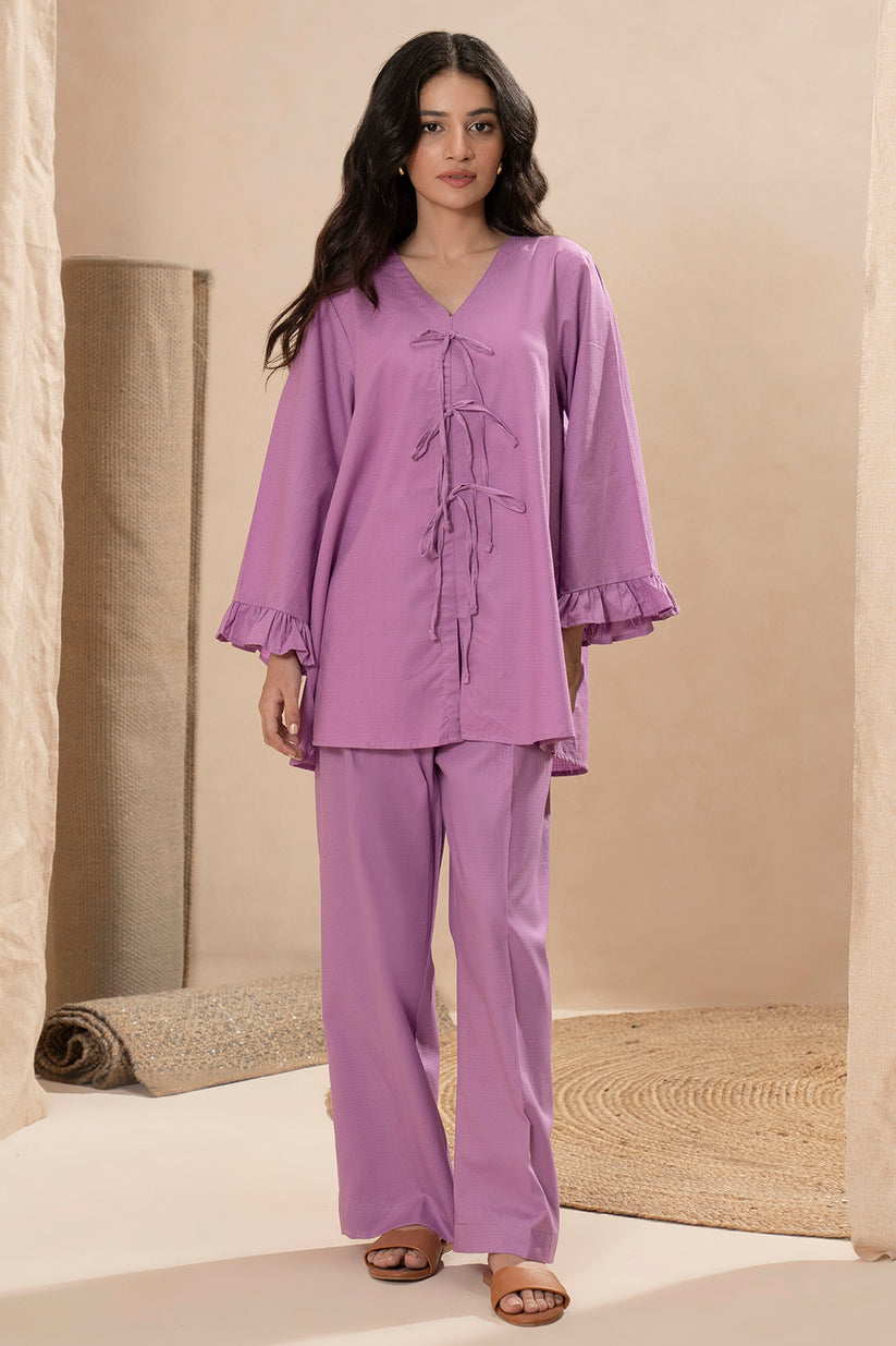 zellbury 02 pc stitch cod set / purple