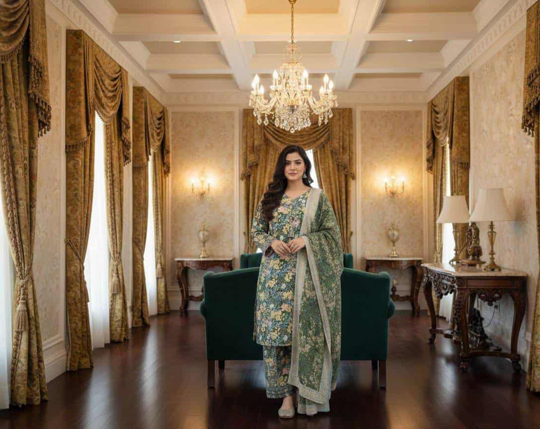 ASIM JOFA 03 PC STITCH SUIT / GREEN