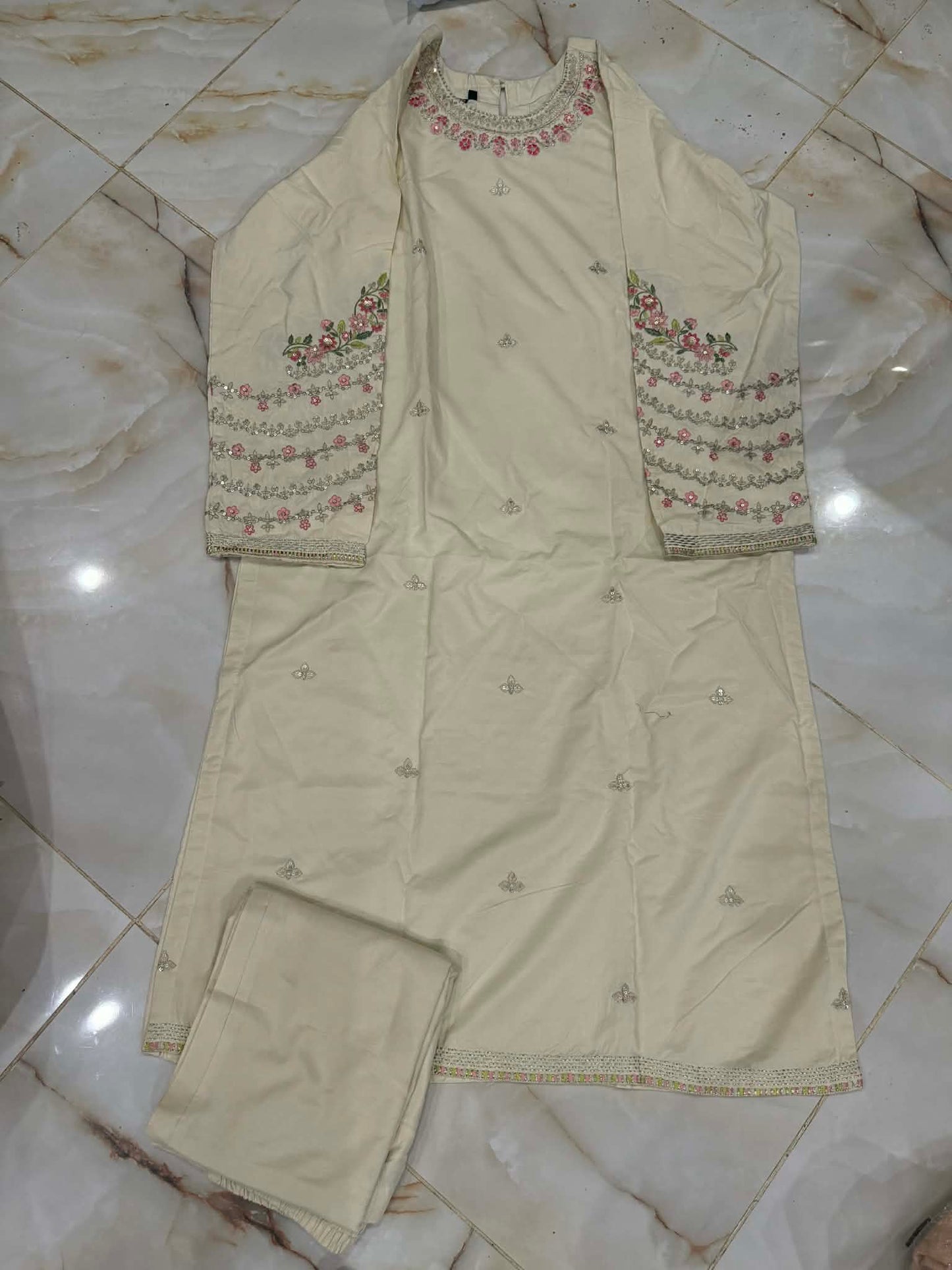 al karam 02 pc stitch suit / off white -6096