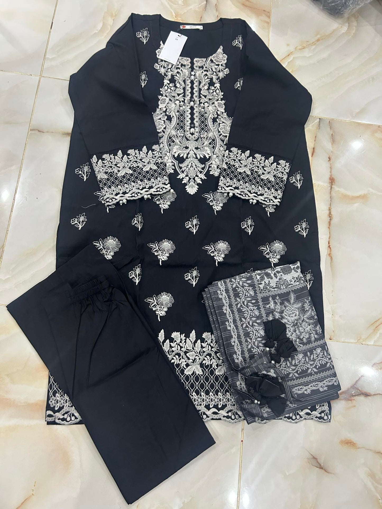 KHAADI 03 PC STITCH SUIT / BLACK