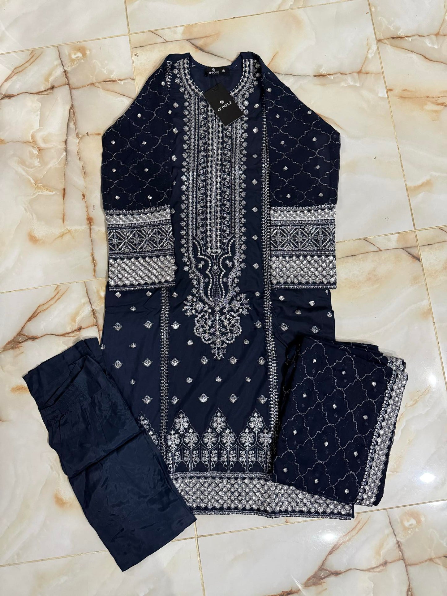 OPOLE 03 PC STITCH SUIT / NAVY BLUE