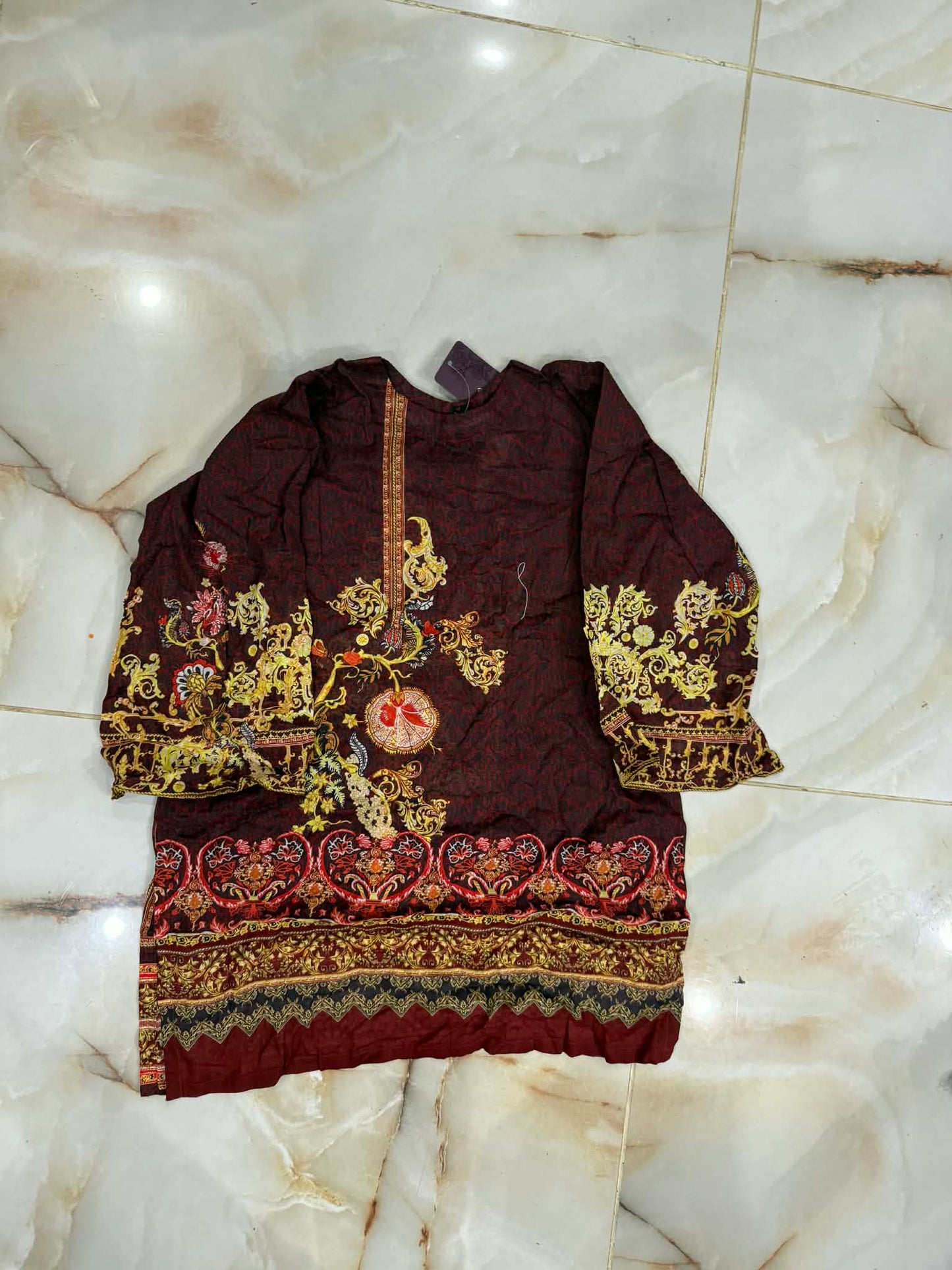 j. 01 pc stitch kurti girls / brown