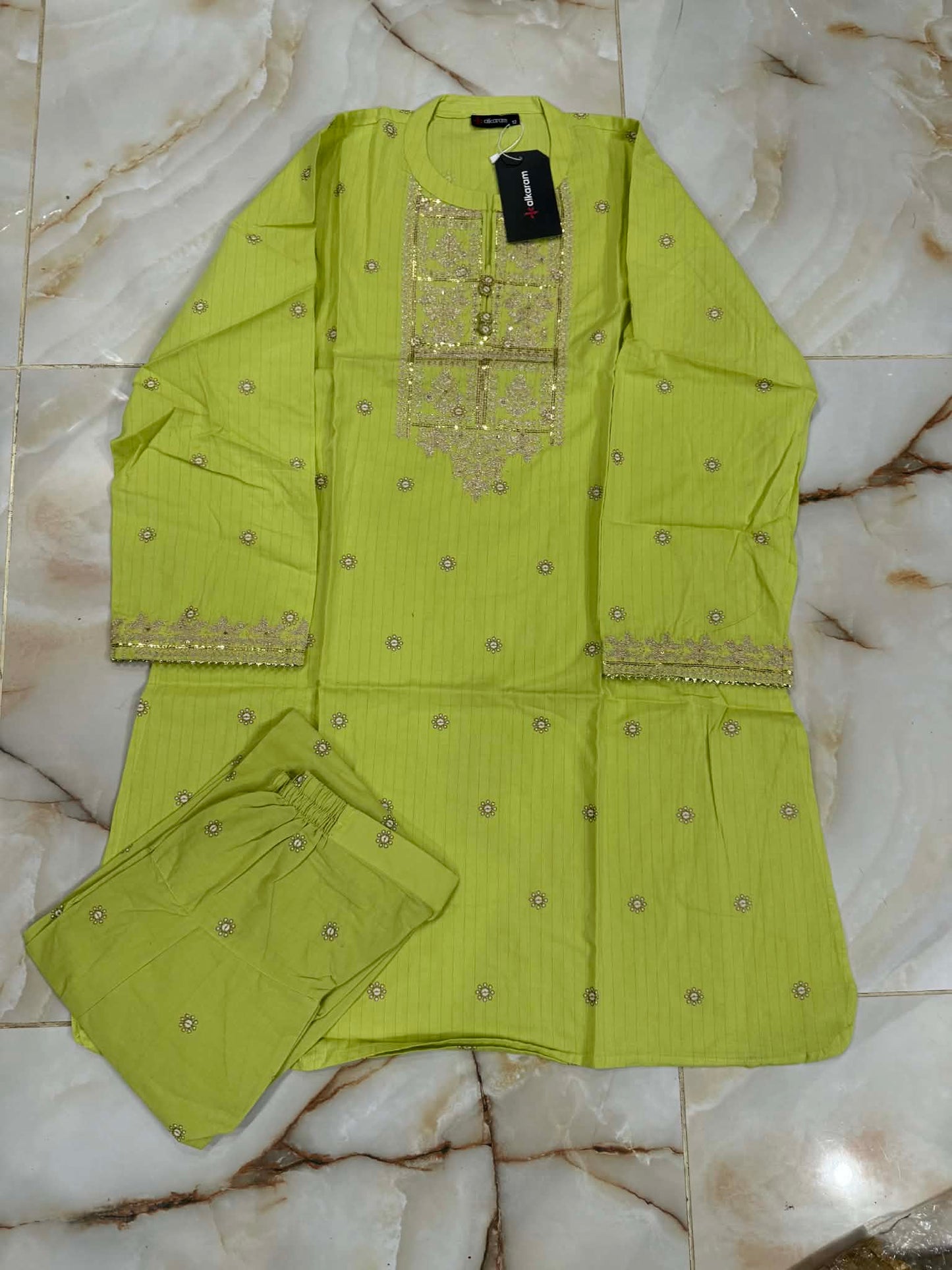 AL KARAM 02 PC STITCH SUIT / GREEN