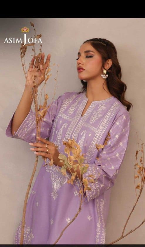 ASIM JOFA 02 PC STITCH SUIT / LIGHT PURPLE