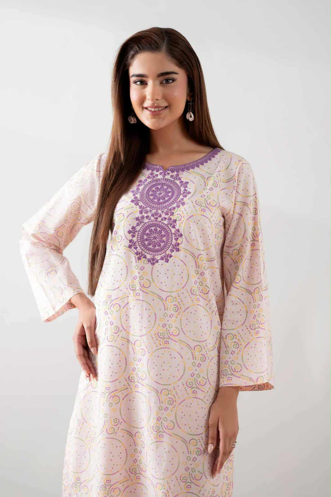 NISHAT 02 PC STITCH SUIT /LIGHT PINK