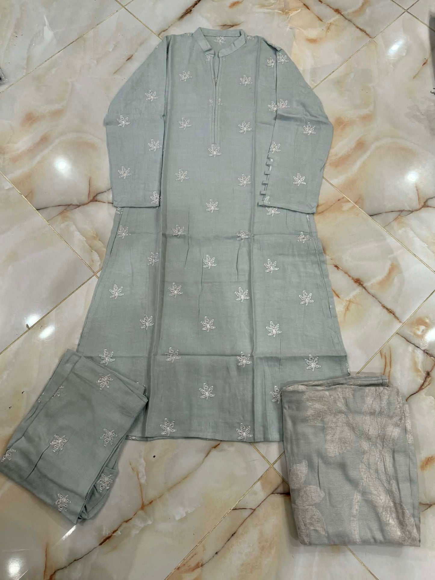 TAWAKAL 03 PC STITCH SUIT / LIGHT GREY