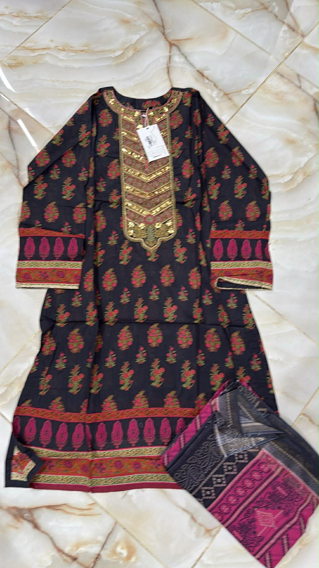 AL KARAM 02 PC STITCH SUIT / BLACK