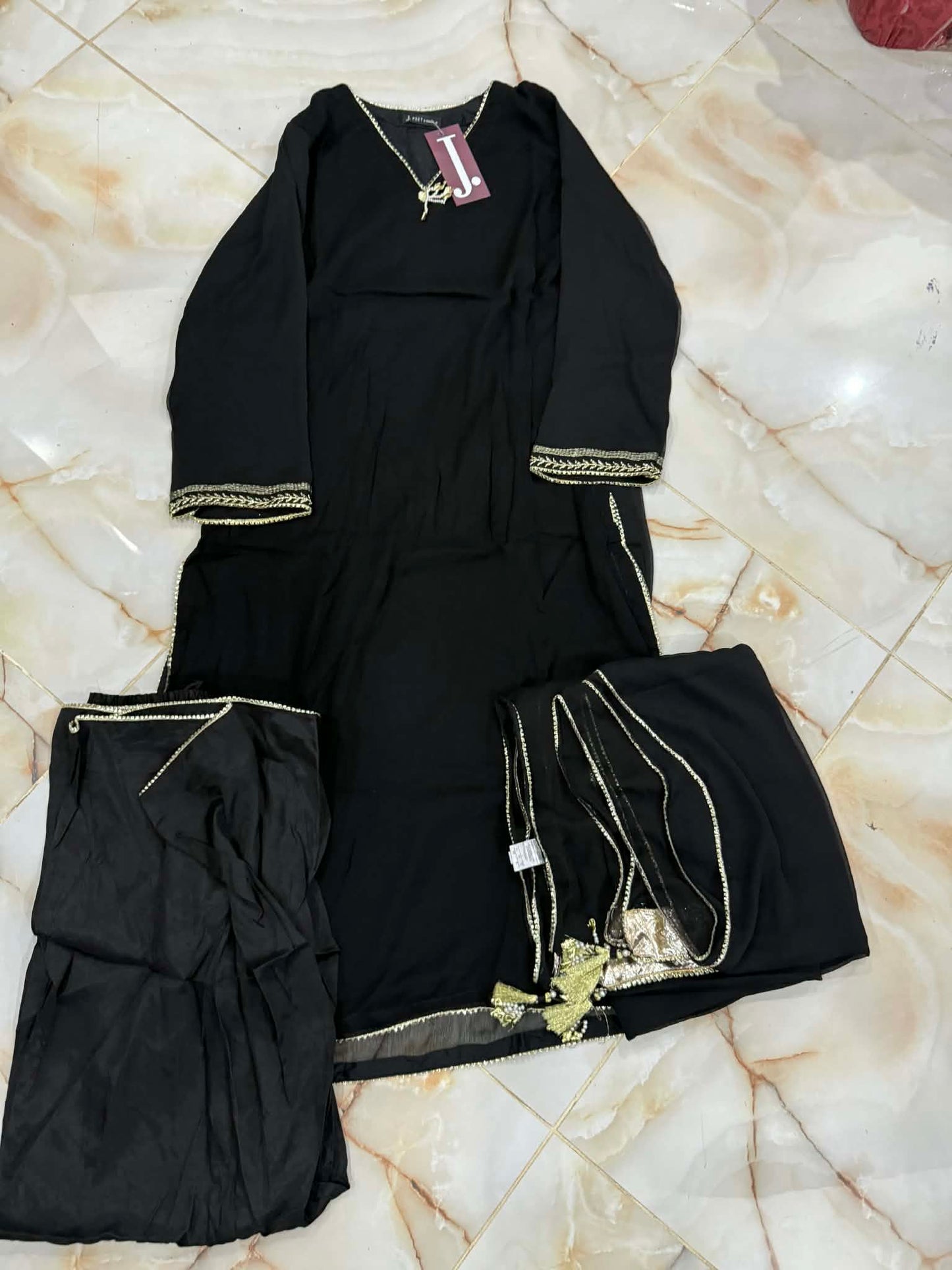 j. 03 pc stitch suit / black-165