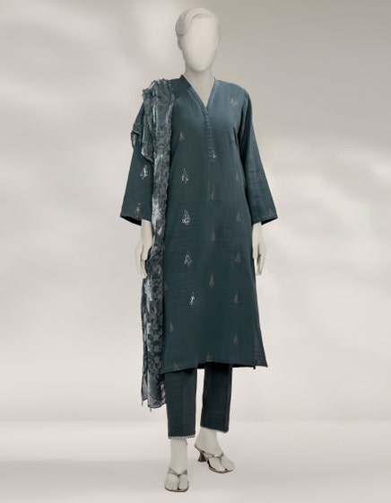 J. 03 PC STITCH SUIT / DARK GREEN -1007