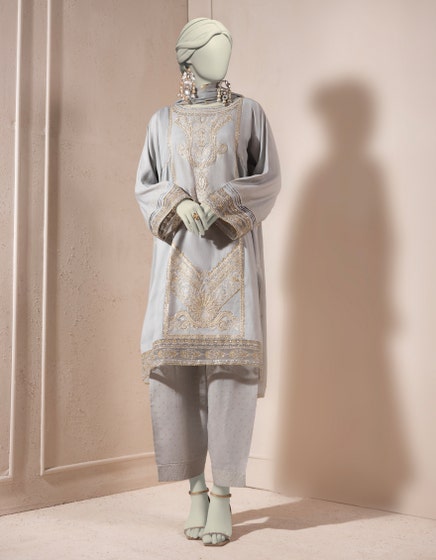 J. 01 PC STITCH KURTI / GREY -3933