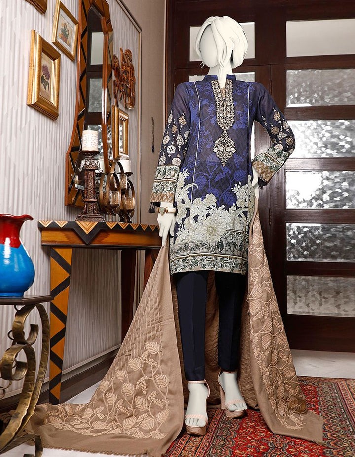 12/ 12 SALE J. 03PCS STITCHEED SUIT / BLUE