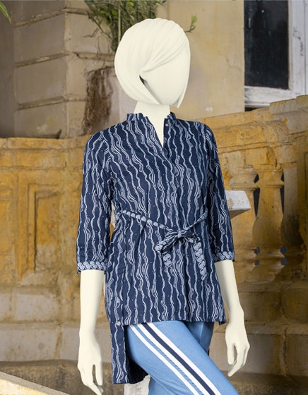 j. teens 01 pc stitch kurti / navy blue
