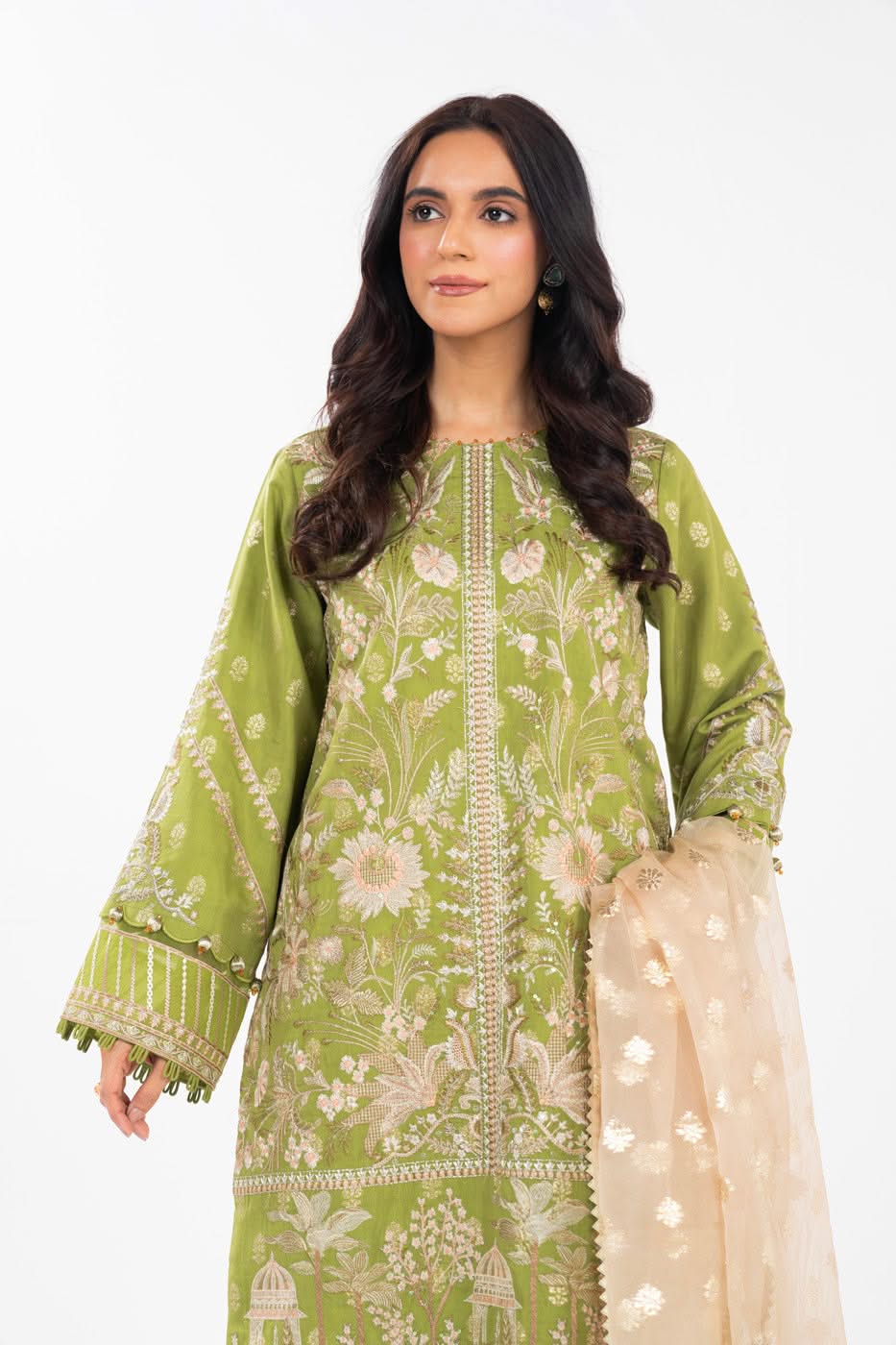 AL-KARAM UNSTITCH EMBROIDERY JACQUARD FC-20H-25-GREEN/3PC