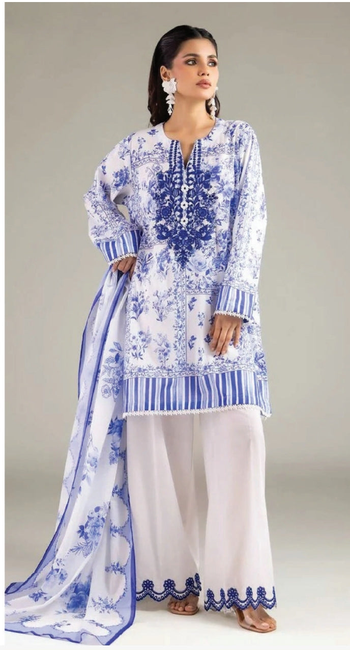 KHAADI 03 PC UNSTITCH SUIT EMBROIDERED LAWN A 11-26-113FE1
