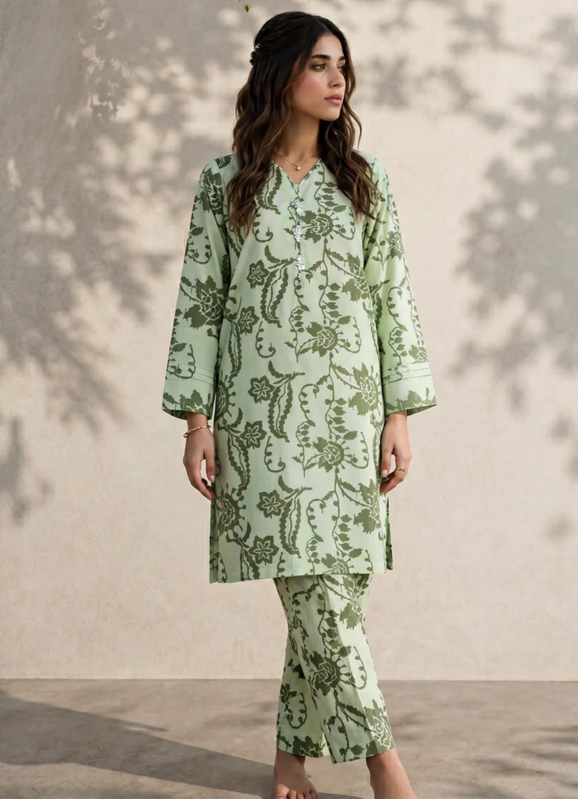 ZELLBURY 02 PC STITCH SUIT / light green 54