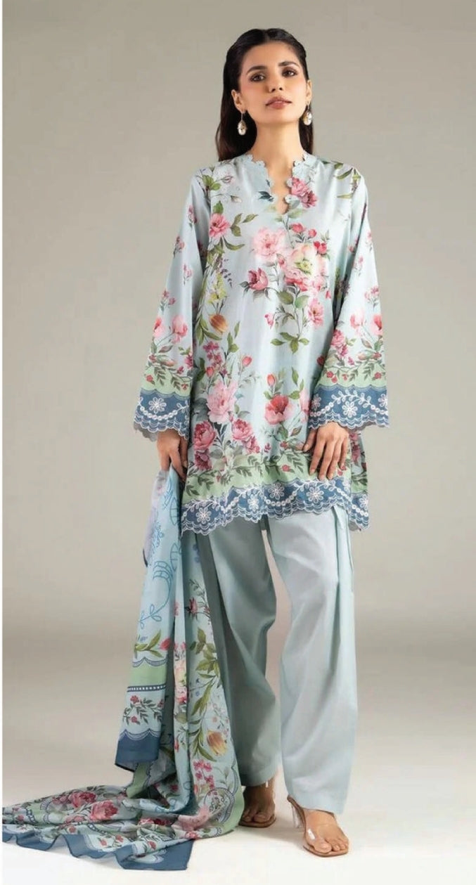 KHAADI 03 PC UNSTITCH SUIT EMBROIDERED LAWN A 11-26-113FB2