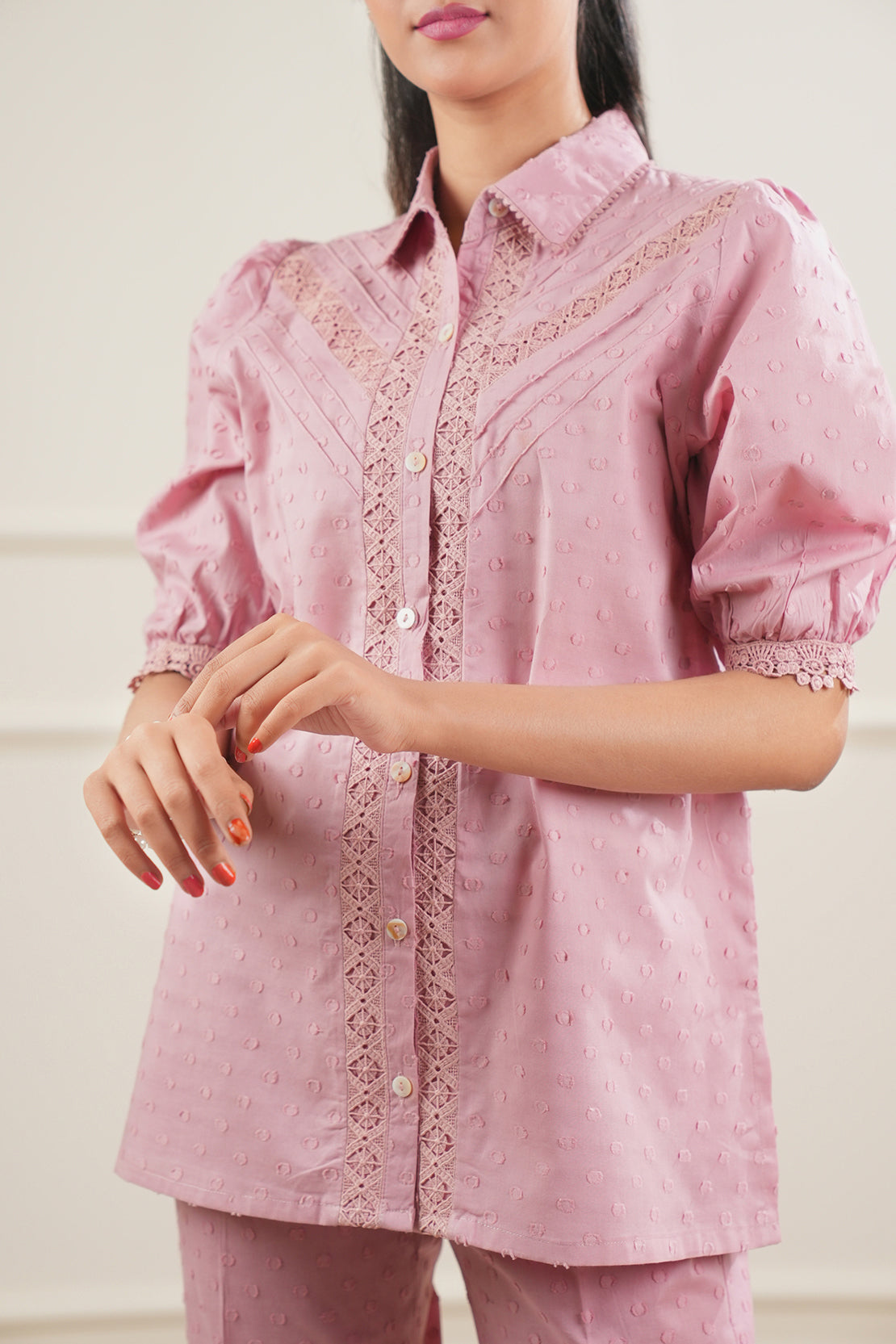 SAYA 02 PC STITCH SUIT / DUSTY PINK -663