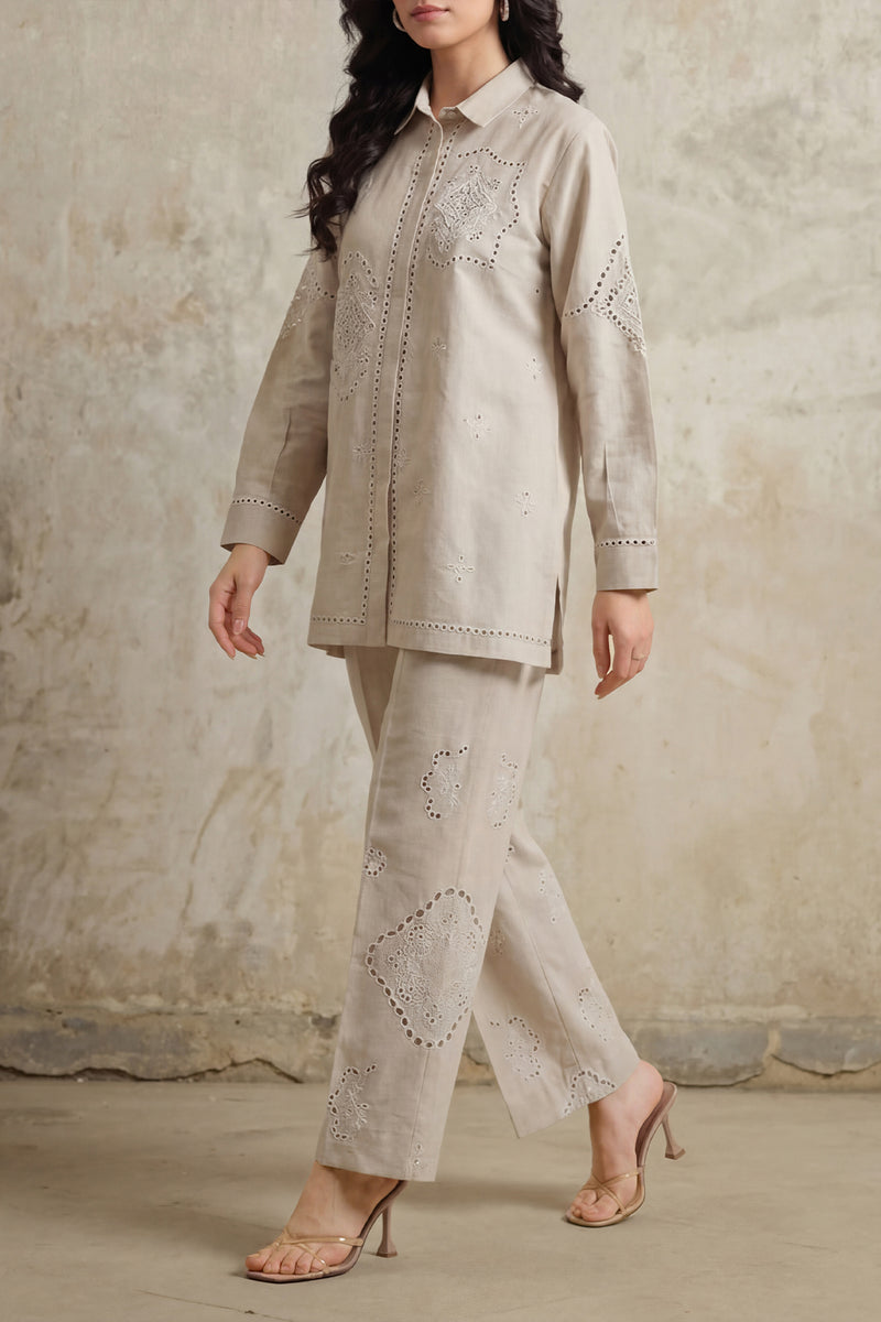saya 02 pc stitch suit / beige -1178