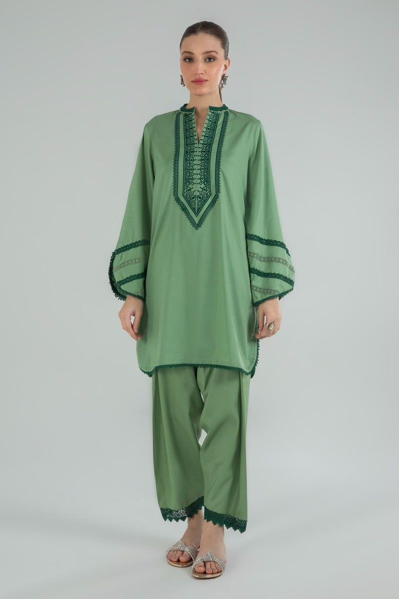 SANSAFINAZ 01 PC STITCH KURTI /GREEN / B-FRESH