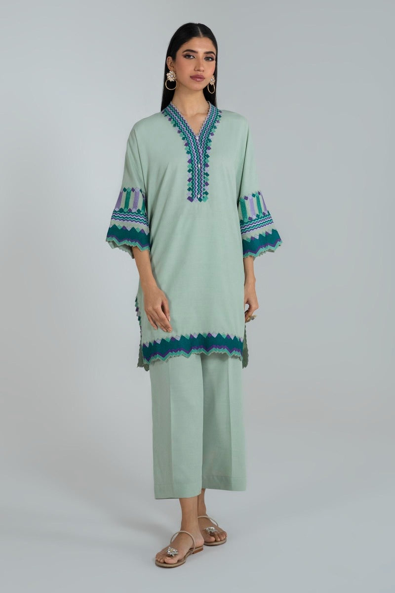 SANSAFINAZ 01 PC STITCH KURTI / SEA GREEN / B-FRESH