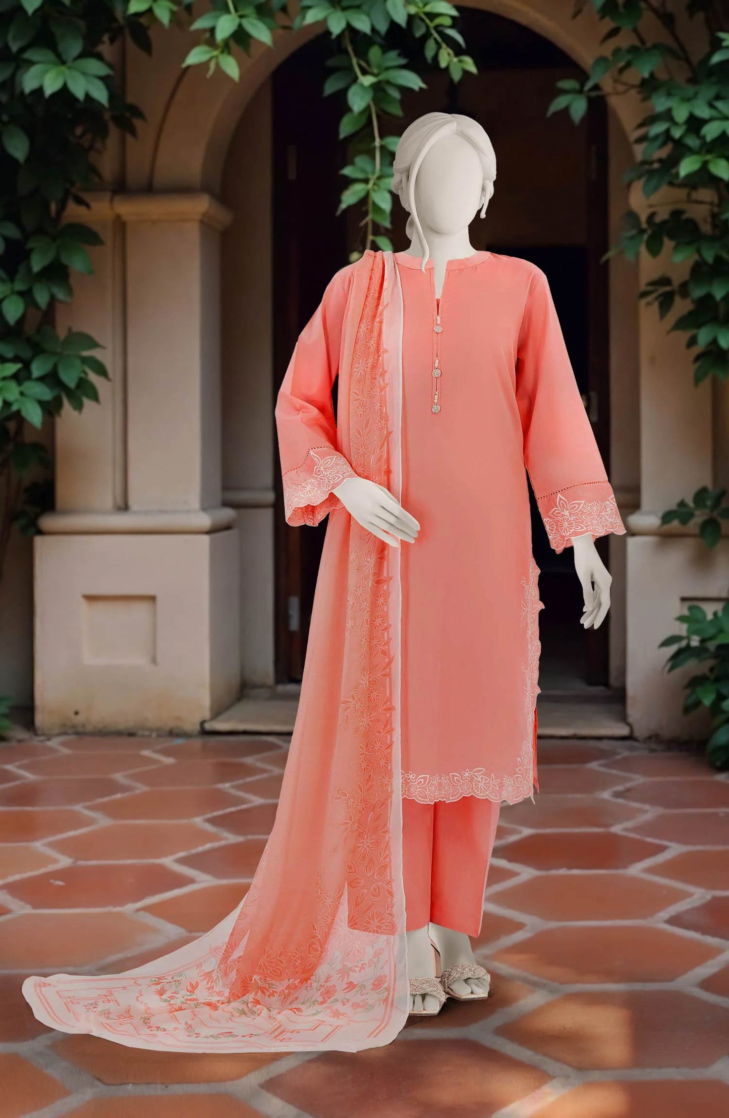 MTJ 02 PC STITCH SUIT / PEACH -3262