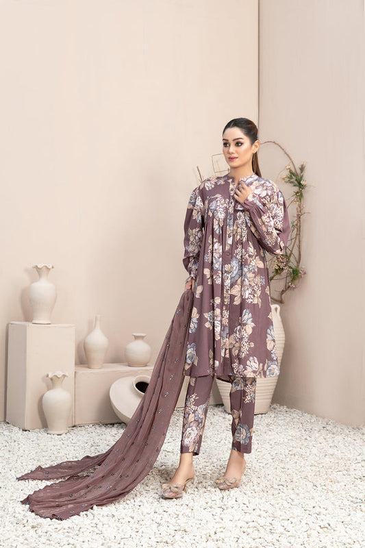 TAWAKAL LIDA 03 PC STITCH SUIT / BROWN D-9898