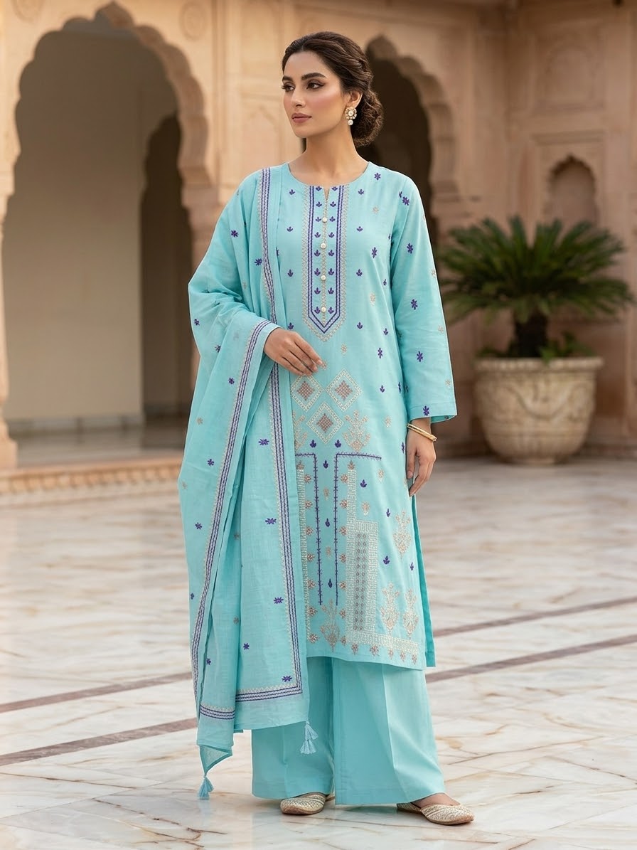 AL KARAM 03 PC heavy chicken kari STITCH SUIT