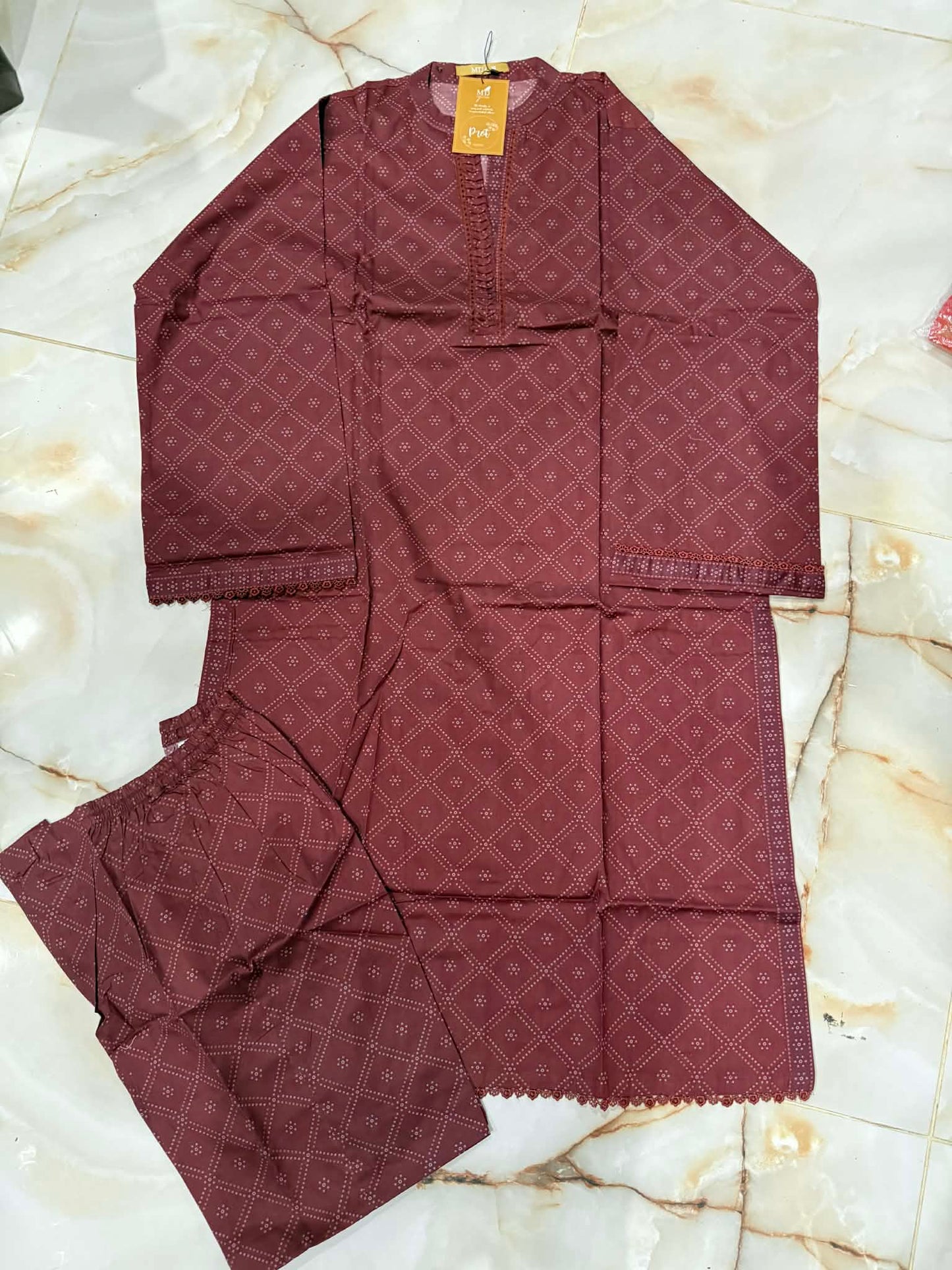 MTJ 02 PC STITCH SUIT/ MAROON-3379