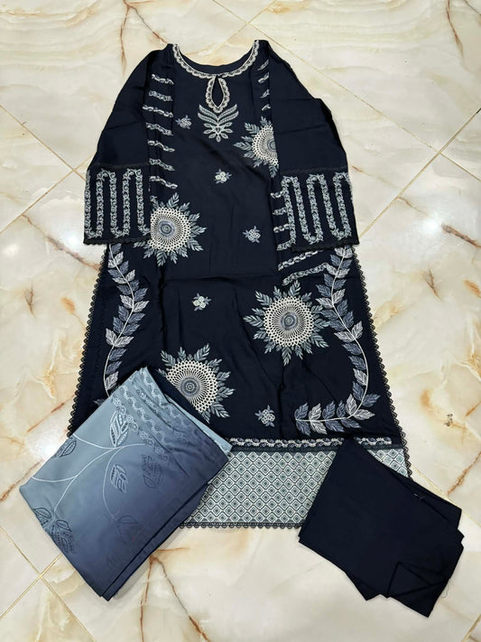 TAWAKAL 03 PC STITCH SUIT / NAVY BLUE