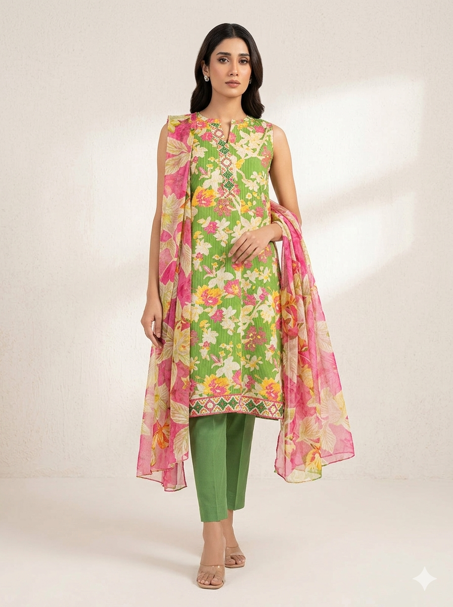 AL KARAM 03PC UNSTITCH PRINTED LAWN-9-25-1-green