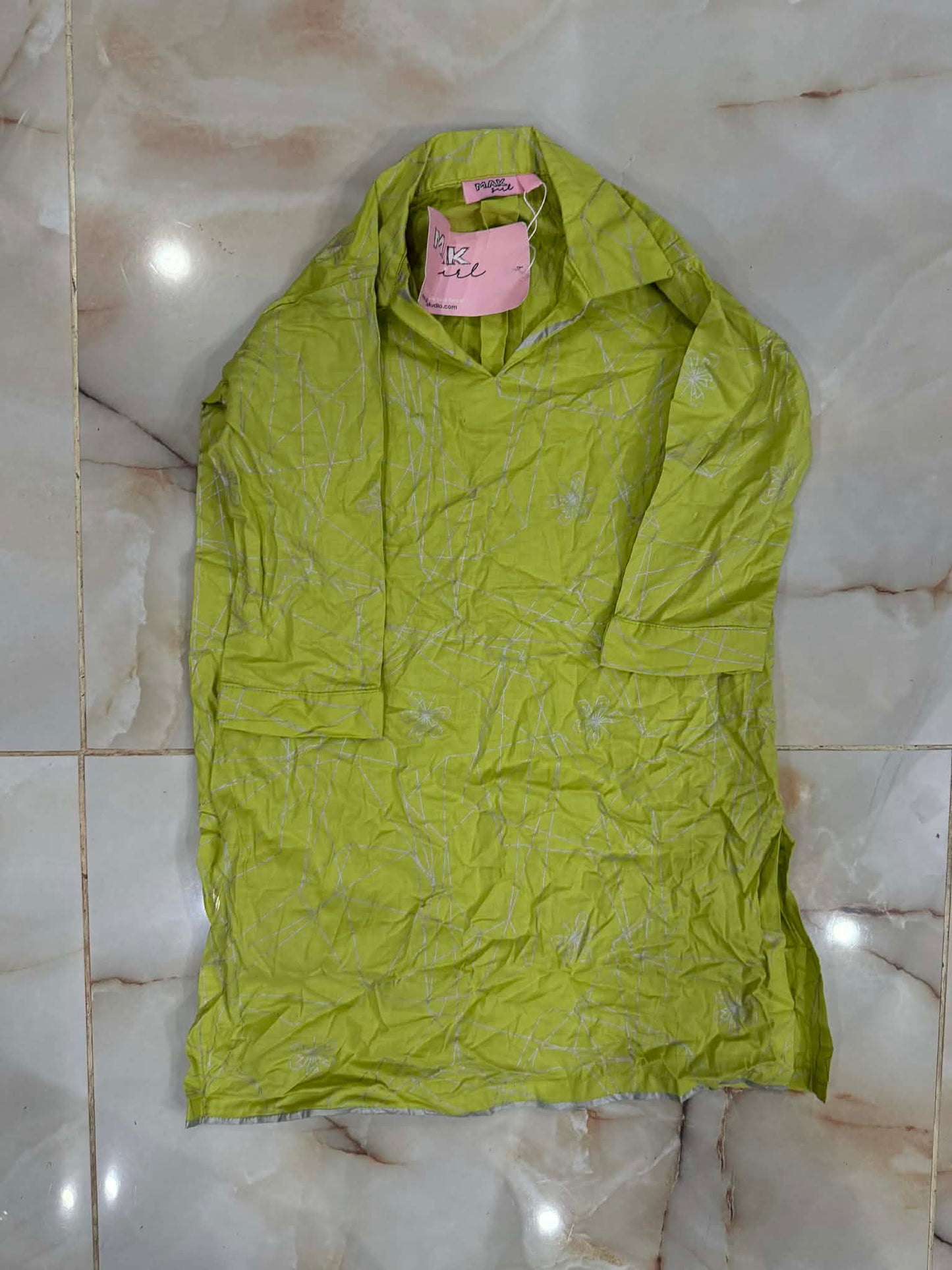 al karam 01 pc stitch kurti girls / light green