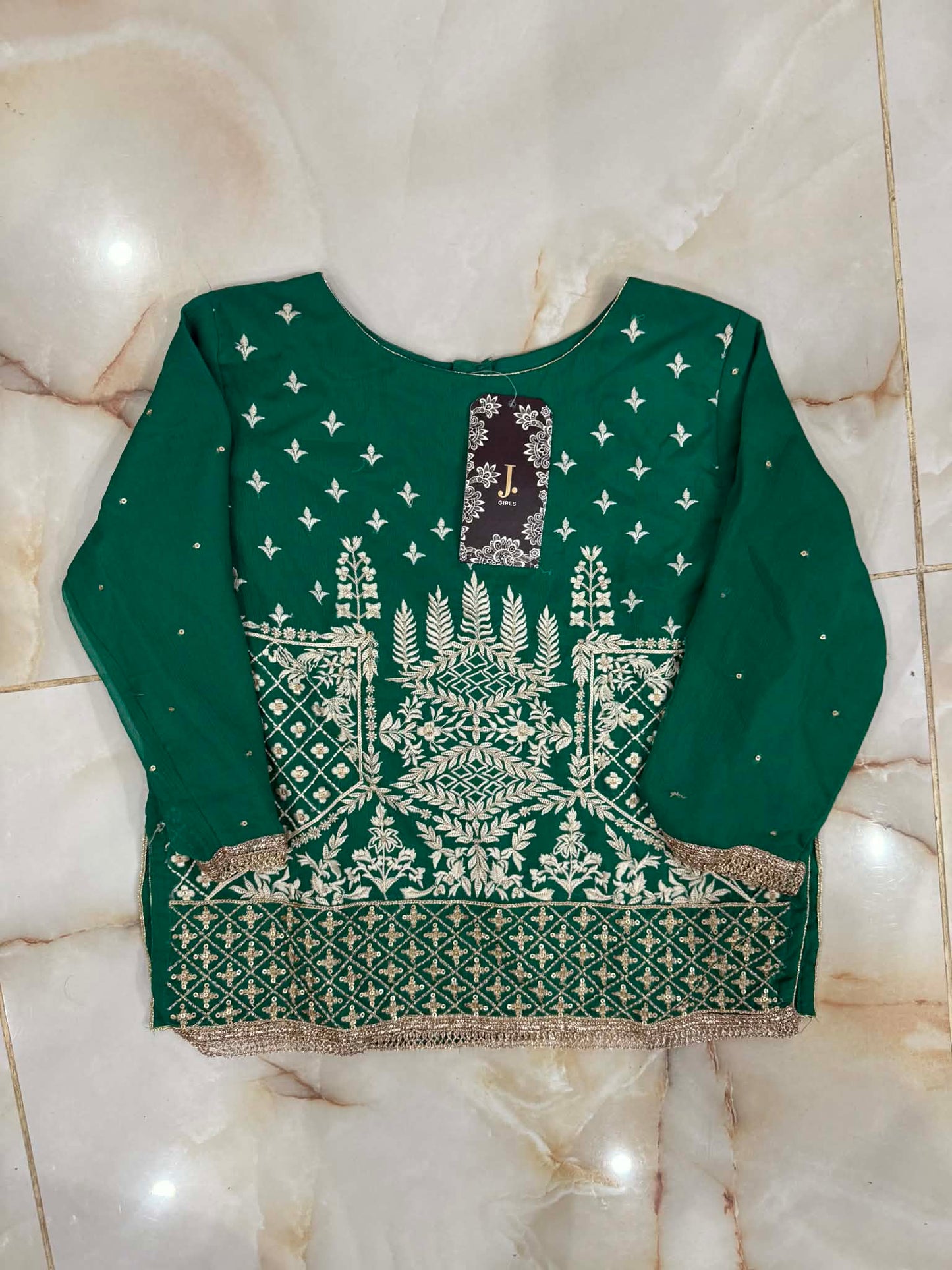 j. 01 pc stitch kurti girls / green