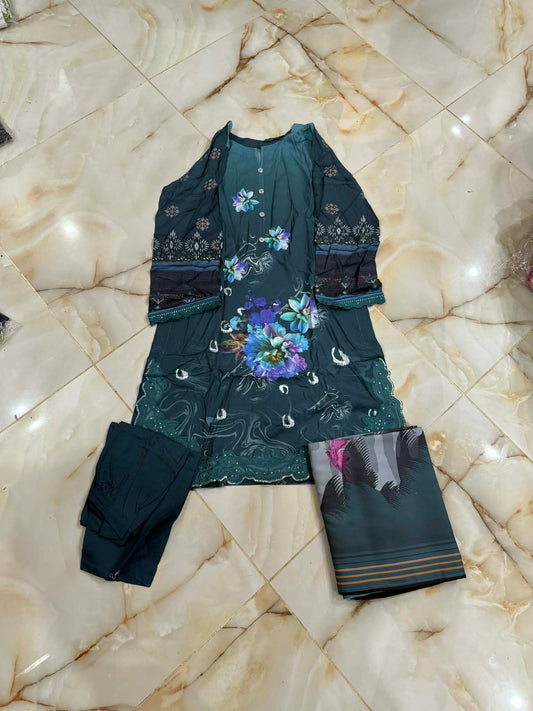 TAWAKAL 03 PC STITCH SUIT / SEA GREEN