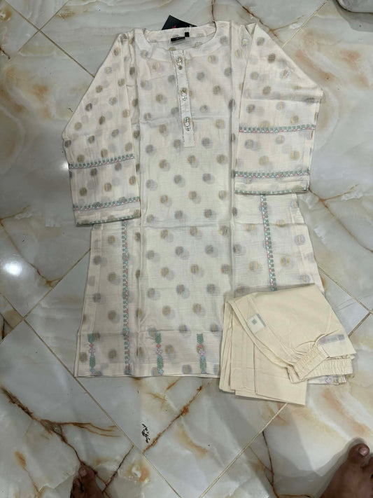 AL KARAM 02 PC STITCH SUIT / OFF WHITE