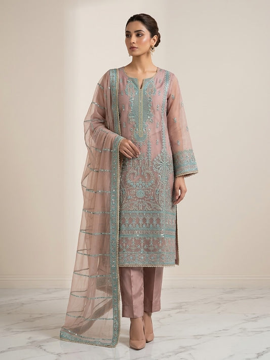 BONANZA SATRANGI 3PC STITCH BRIDAL HEAVY FORMAL EMB