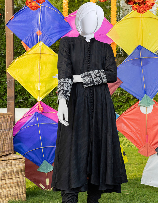 j. 01 pc stitch kurti / black -dori
