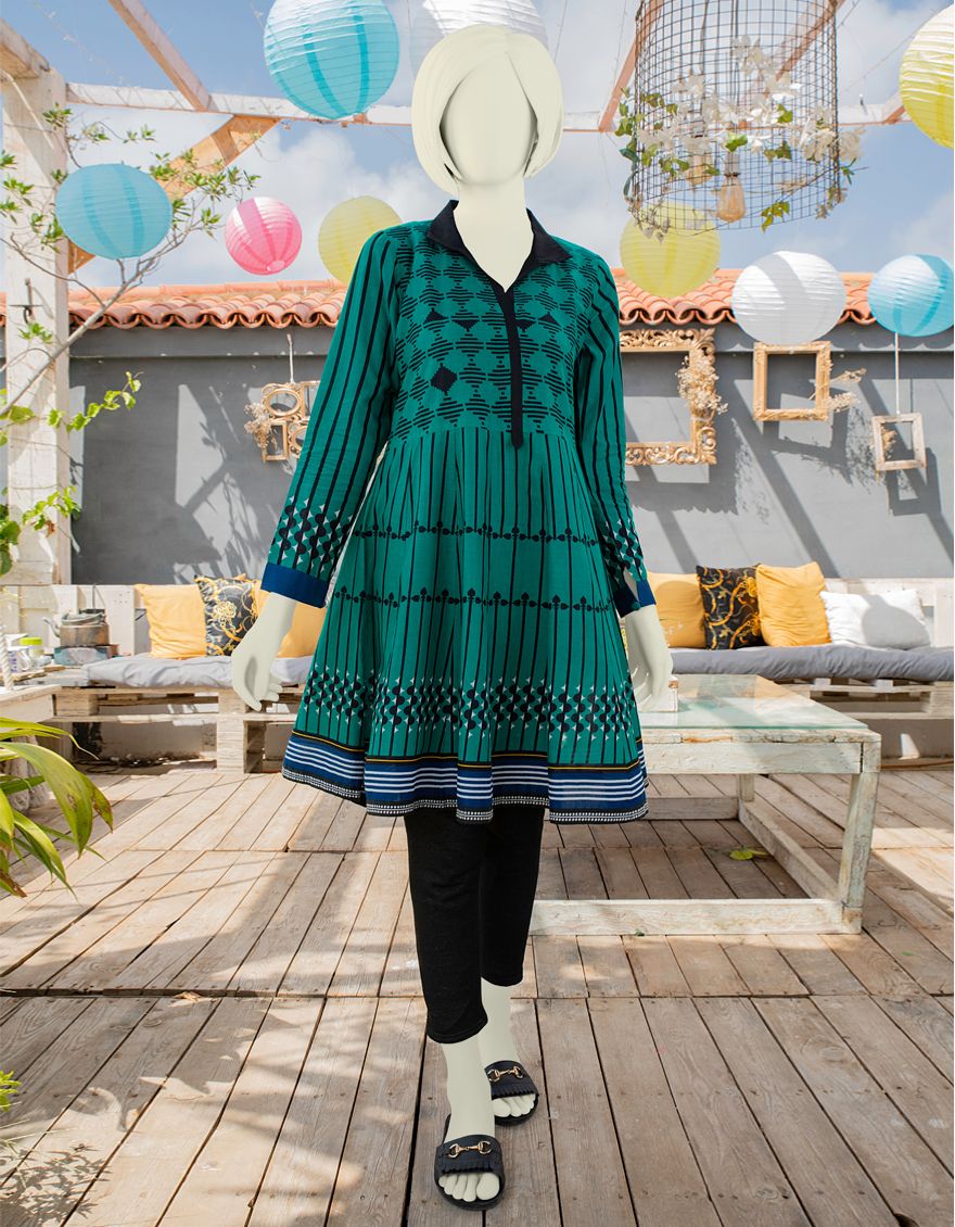 j. teens 01 pc stitch kurti / green