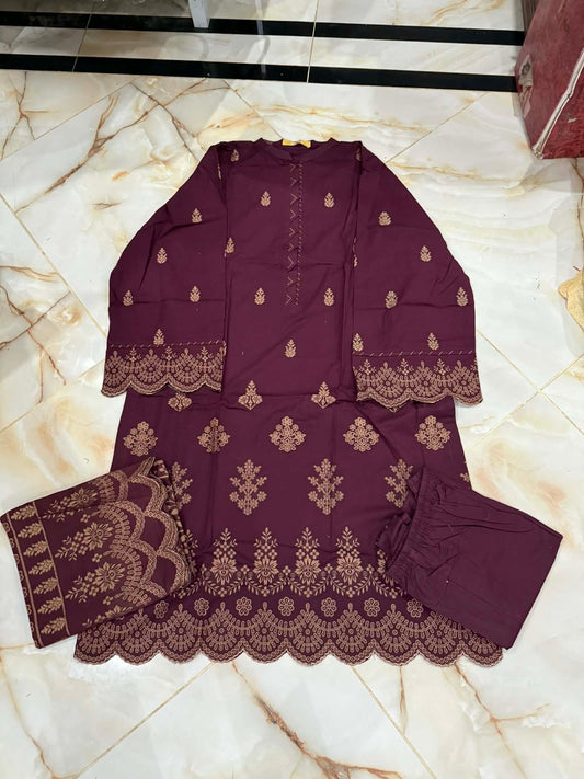 MTJ 03 PC STITCH SUIT/ MAROON