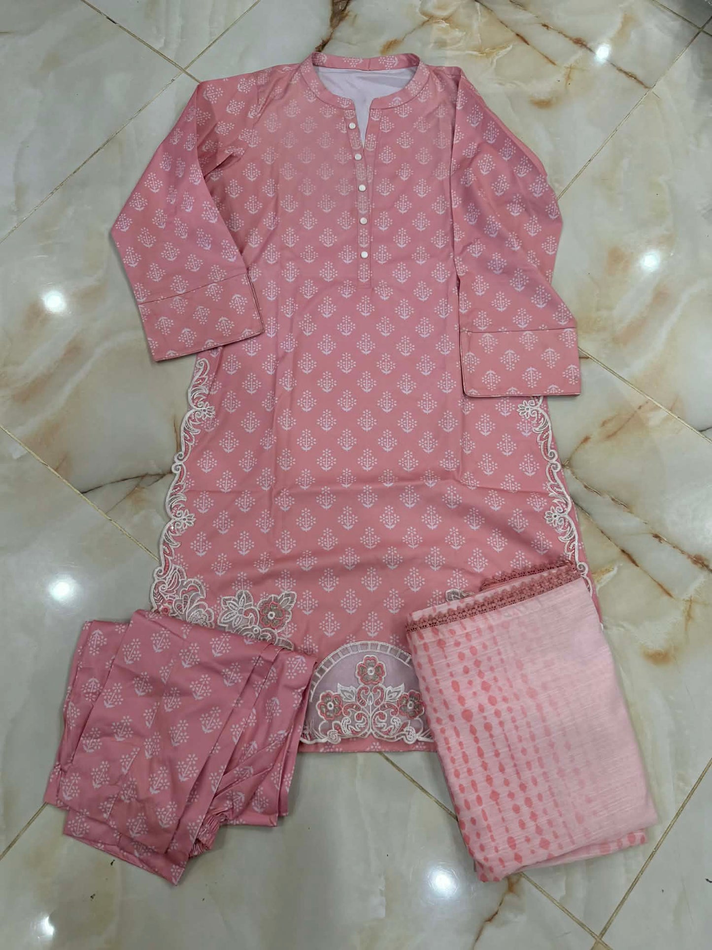 TAWAKAL 03 PC STITCH SUIT / PINK