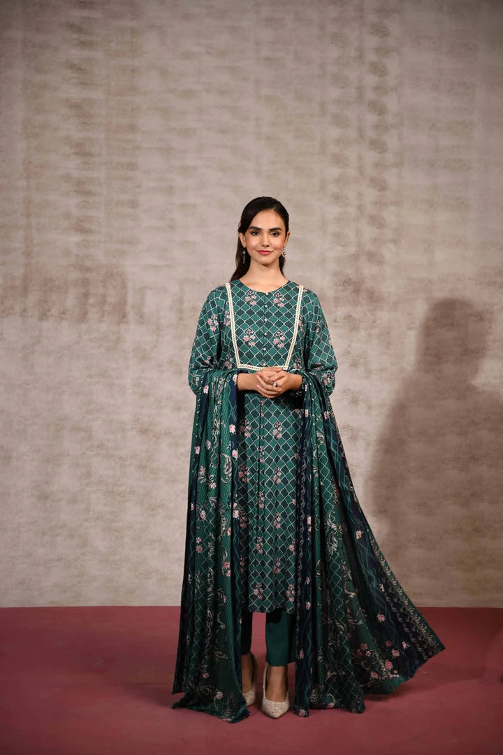 NISHAT 03 PC UNSTITCH linen