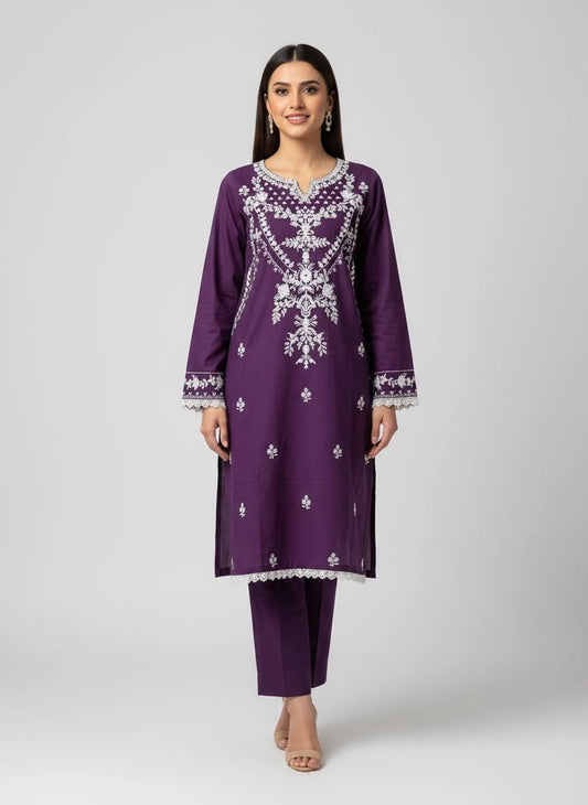 ORIENT 02 PC STITCH SUIT / PURPLE