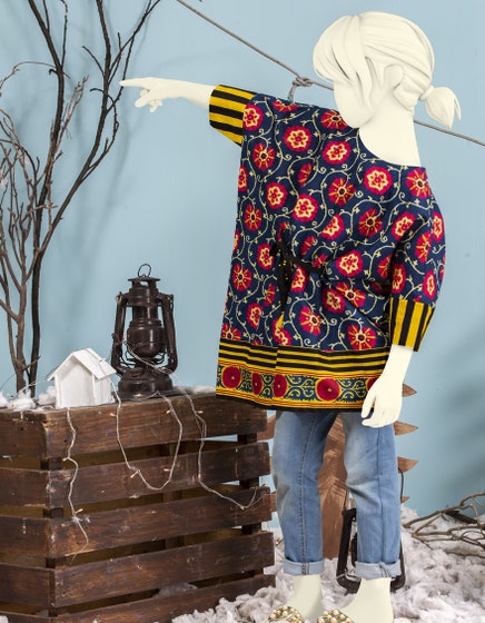 j. 01 pc stitch kurti girls / blue