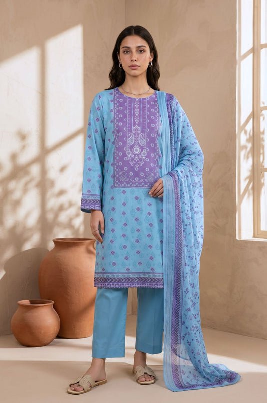 zellbury 03 pc stitch suit / blue-2632148