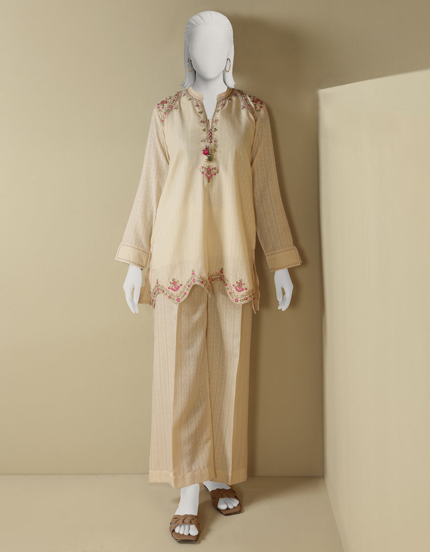 J. 02 PC STITCH SUIT / OFF WHITE -2155