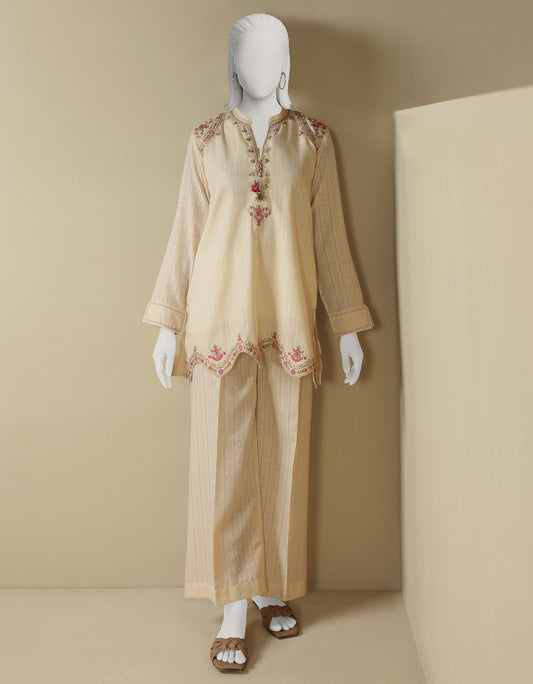 J. 02 PC STITCH SUIT / OFF WHITE -2155
