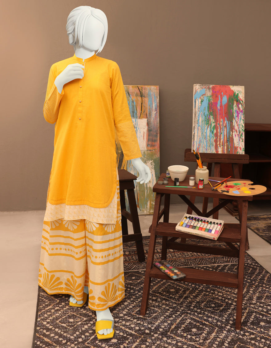 j. teens 01 pc stitch kurti / yellow