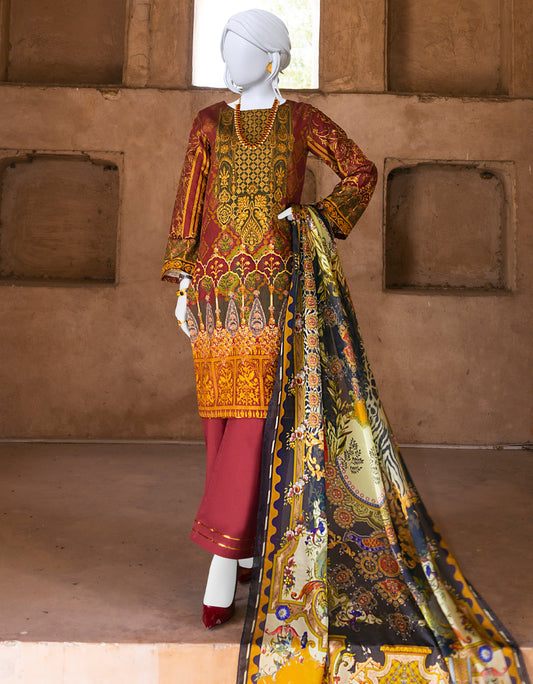 AZADI SALE j. 03 pcs stitch suit / maroon